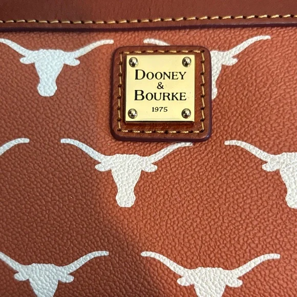 Dooney & Bourke Brown and White Longhorn Wristlet - Picture 2 of 6